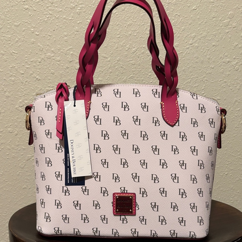 Dooney & Bourke Pink Logo Satchel